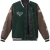 Disney x Formula 1 Lightning McQueen Wool with Leather Green and Brown Jacket