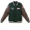 Disney x Formula 1 Lightning McQueen Wool with Leather Green and Brown Varsity Jacket