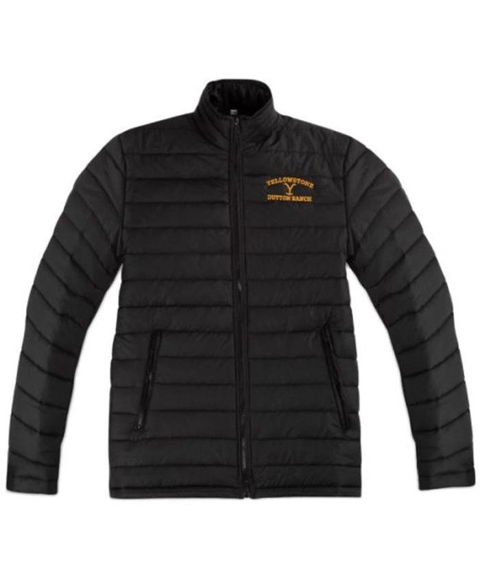 Dutton Ranch Yellowstone S05 Black Puffer Jacket