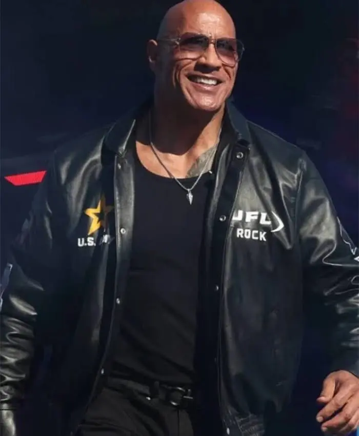 Dwayne Johnson Daytona 500 Black Leather Jacket