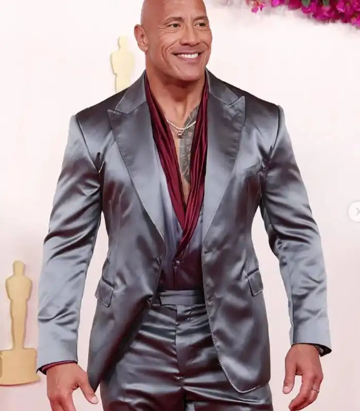 Dwayne Johnson Oscar Silver Metallic Suit