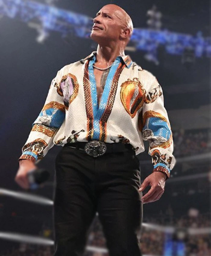 Dwayne The Rock Johnson WWE SmackDown Versace Shirt On Sale