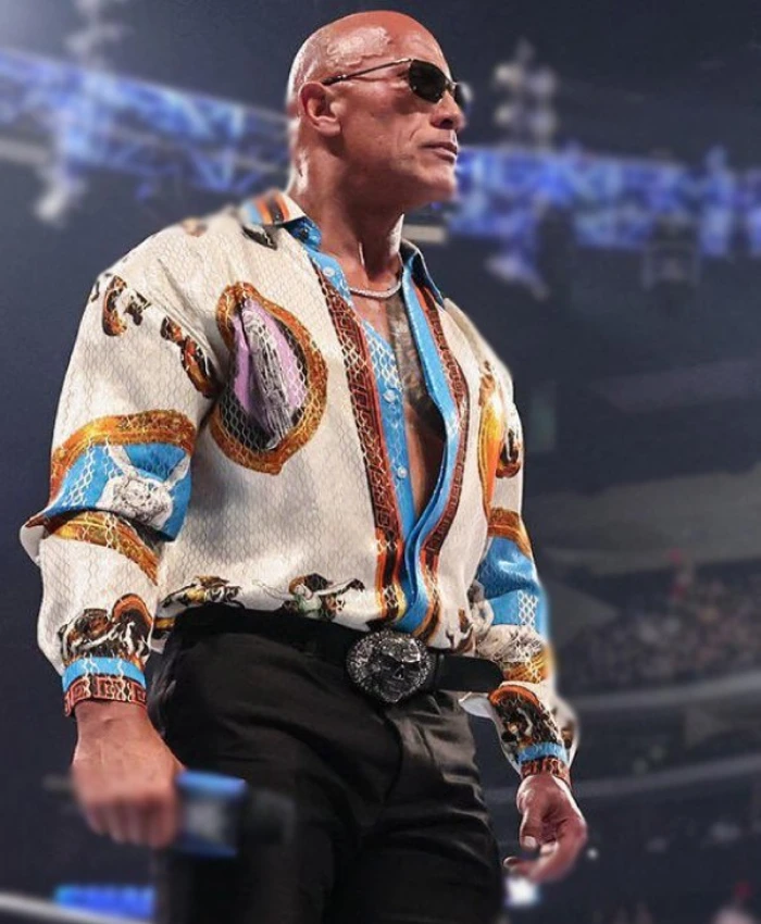 Dwayne The Rock Johnson WWE SmackDown Versace Shirt Sale
