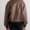 Eddie Shearling Collar Leather Bomber Jacket