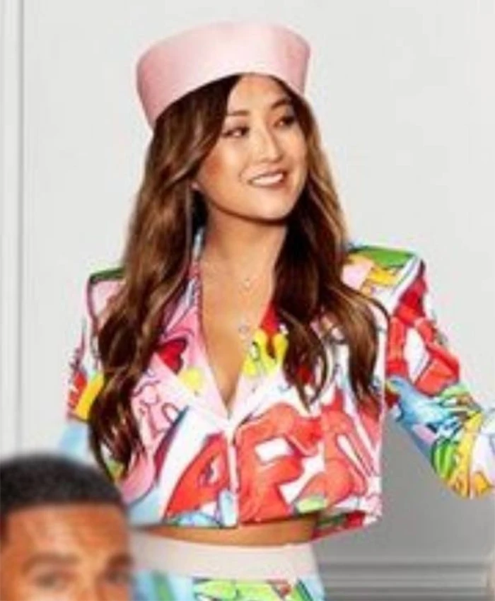 Emily In Paris S04 Ashley Park Graffiti Spencer Cropped Jacket