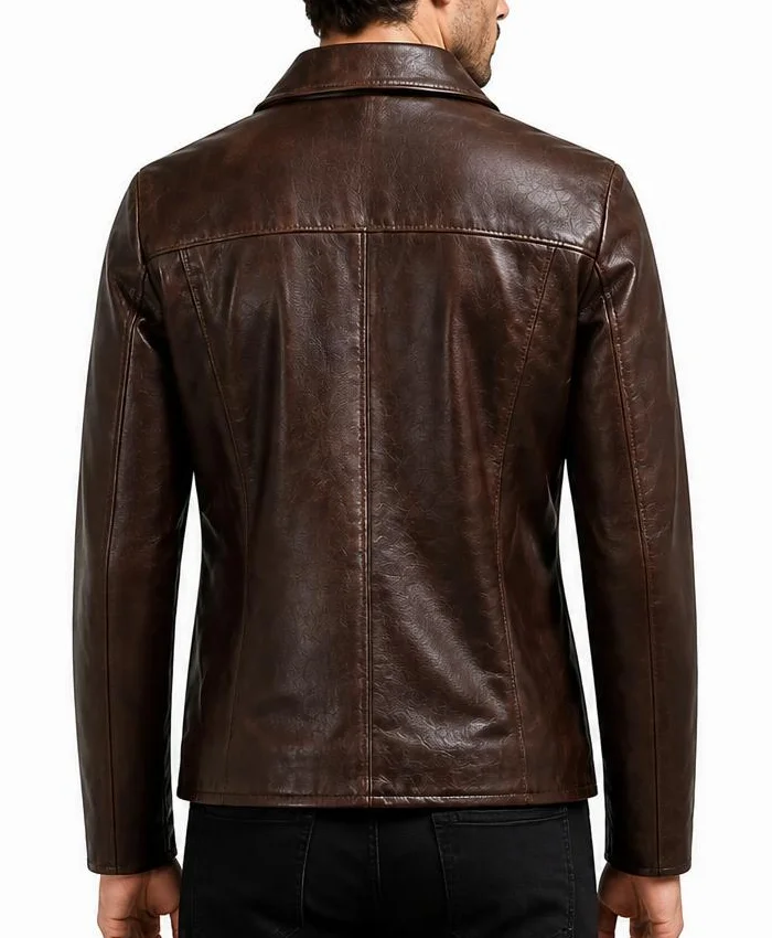 Emily Ratajkowski NYC Brown Leather Jacket Men
