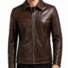 Emily Ratajkowski NYC Brown Leather Jacket Mens