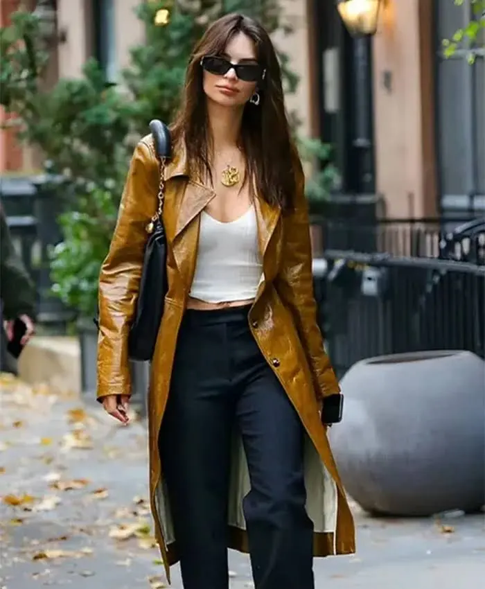Emily Ratajkowski NYC Long Coat