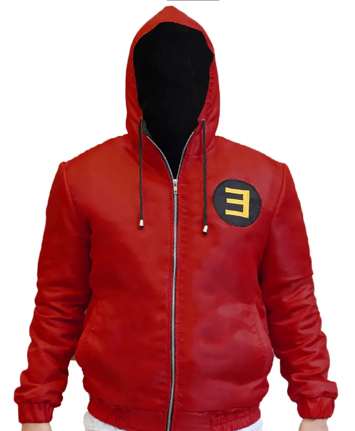 Eminem Houdini Song Red Hooded Jacket
