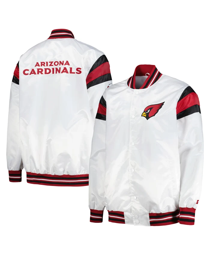 Emma Arizona Cardinals White and Black Varsity Jacket