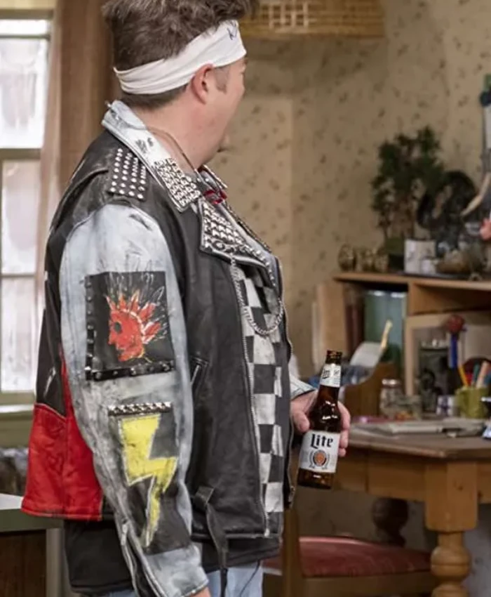 Eric Petersen TV Series Kevin Can Fk Himself S02 Studded Black Jacket