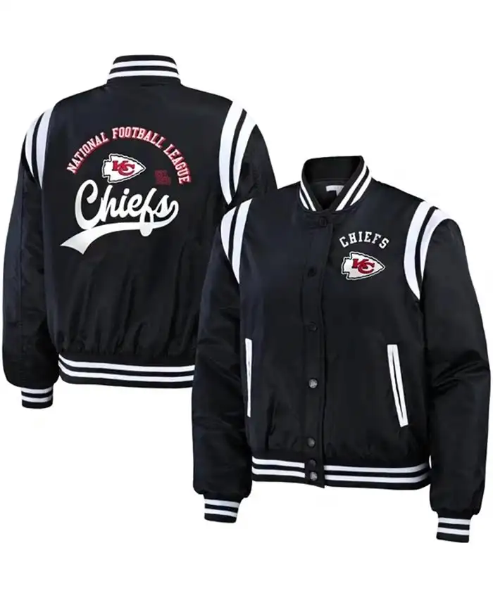 Erin Andrews Chiefs Black Varsity Jacket