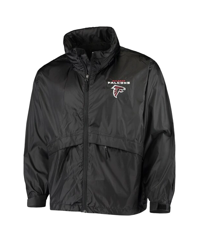 Ernie Atlanta Falcons Circle Sportsman Black Packable Jacket