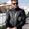 Ewan McGregor Stylish Black Biker Leather Jacket