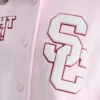 Fanatics x LoveShackFancy Pink and White Southern California Fleece Varsity Jacket