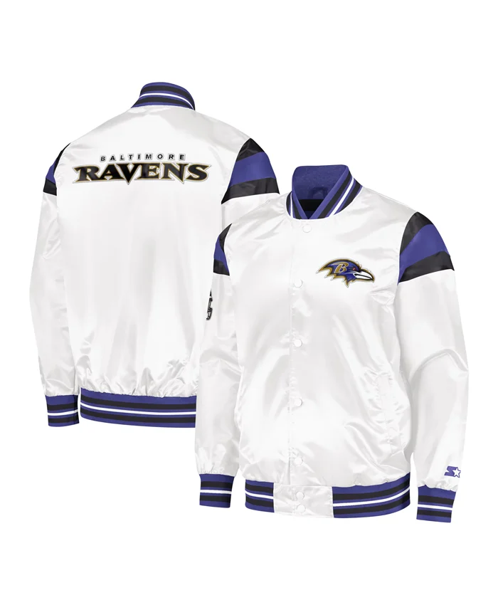 Farley NFL Baltimore Ravens Flock Satin Varsity Jacket