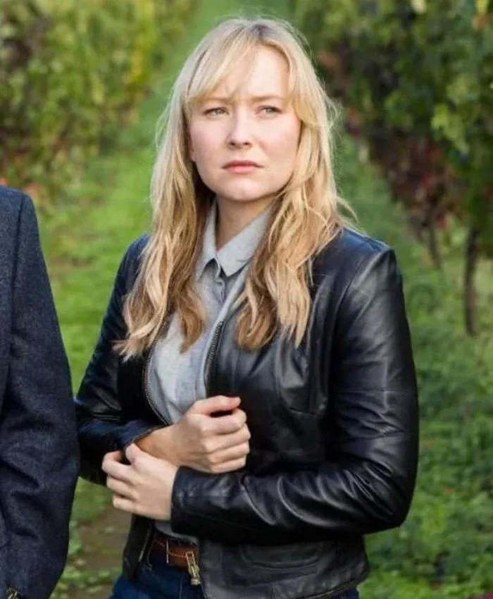 Fern Sutherland The Brokenwood Mysteries S08 Kristin Sims Leather Jacket