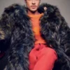 Fight Club Brad Pitt Dark Brown Fur Coat