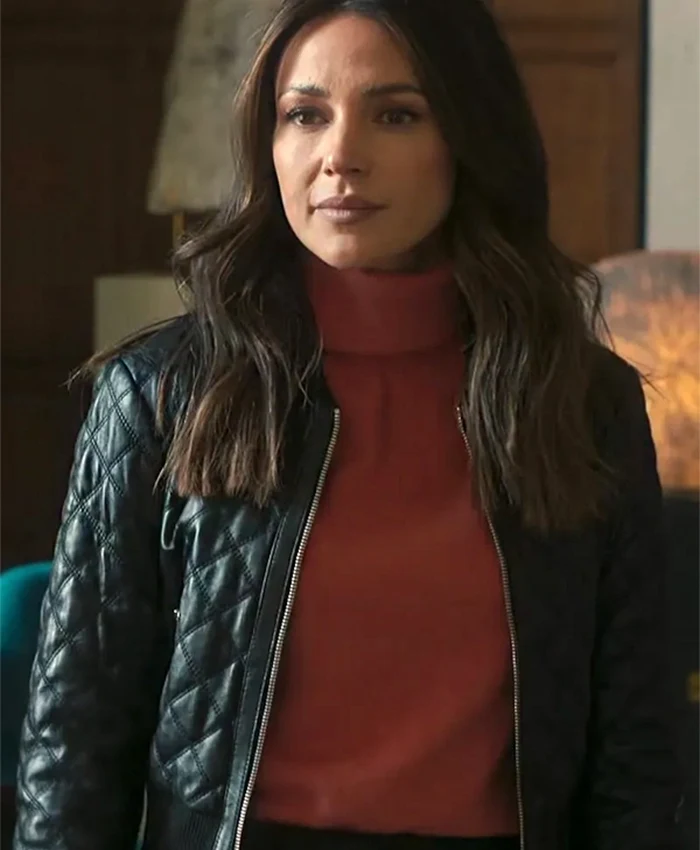 Fool Me Once 2024 Maya Stern Black Leather Quilted Jacket