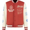 Formula 1 Tech Heritage Red and Off White Wool Varsity Jacket