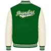Franklin Adamim GTA 5 Green And White Wool And Leather Jacket