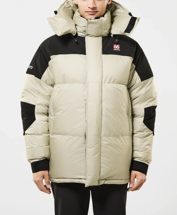 Get 66 North Tindur Down Puffer Hooded Jacket for Men and Women