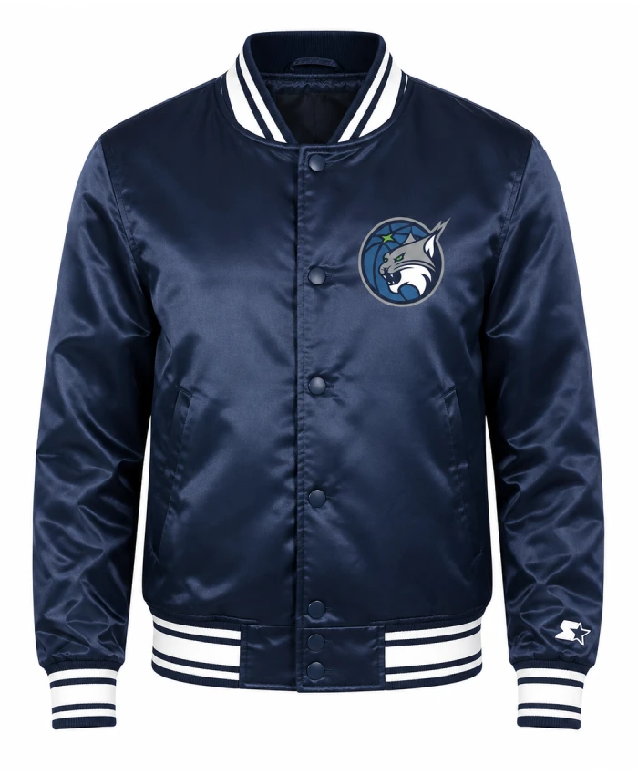 Get Minnesota Lynx Satin Full Snap Varsity Jacket