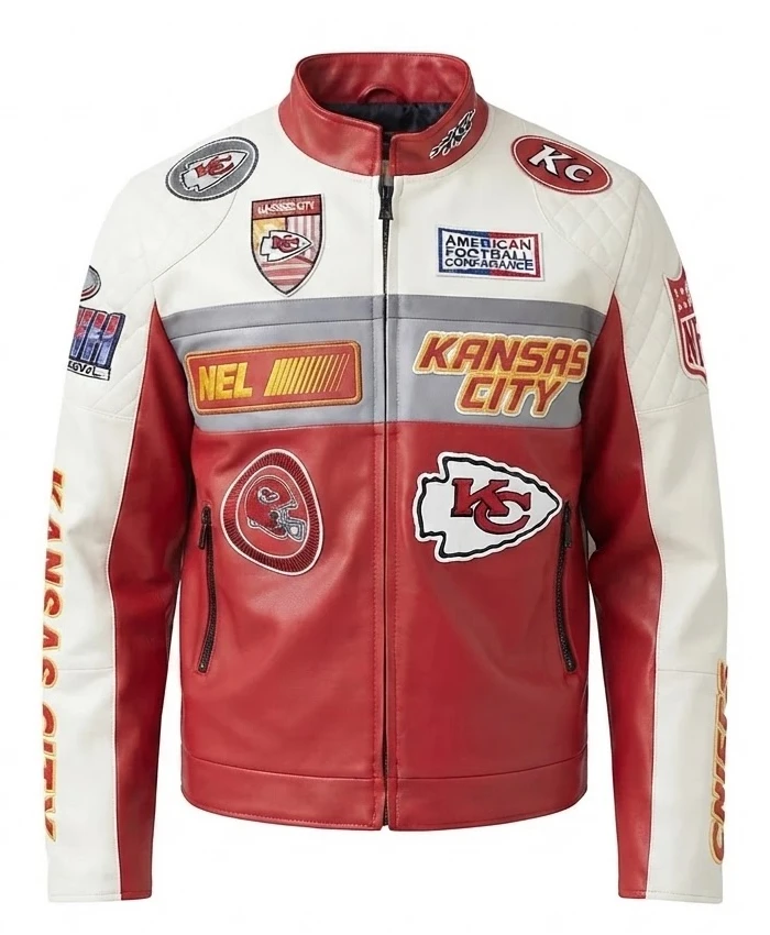 NFL Kansas City Chiefs Red Moto Jacket