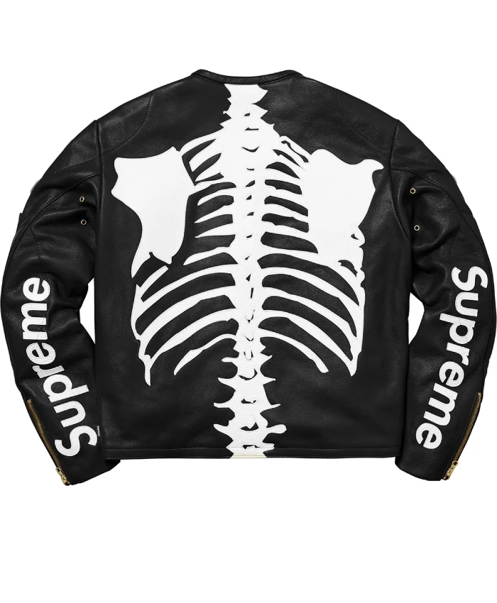 Get Now Supreme Leather Bones Black Jacket For Men and Women