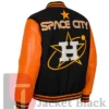Get It Space City Houston Astros Black And Orange Varsity Jacket For Sale