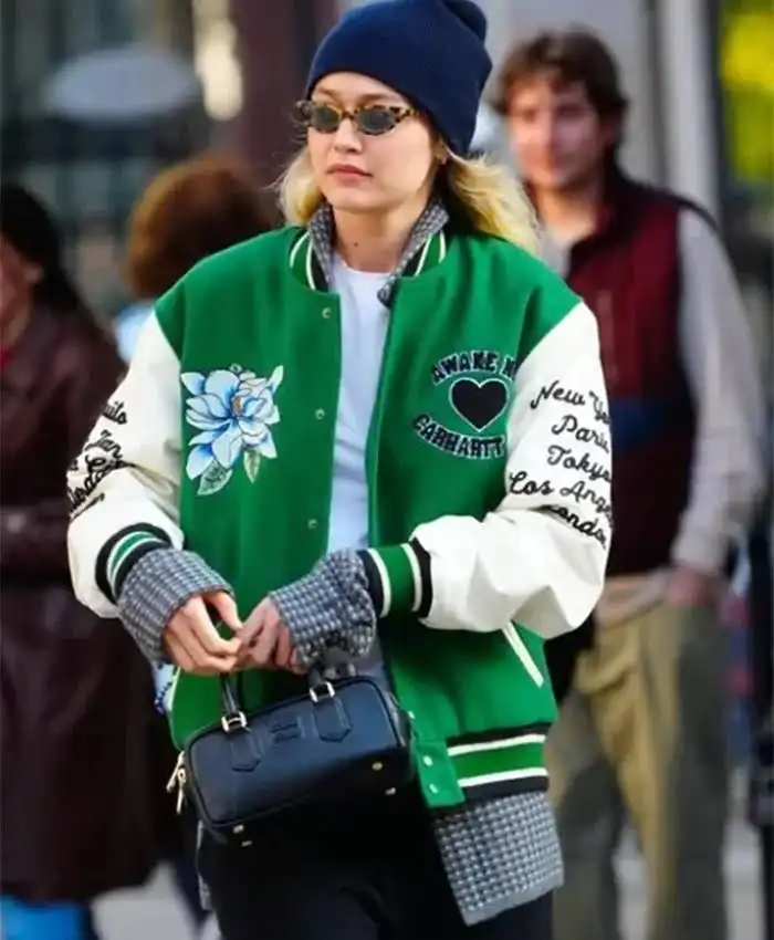 Gigi Hadid Carhartt Letterman Varsity Jacket