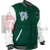 Gigi Hadid Green And White Letterman Jacket For Men And Women