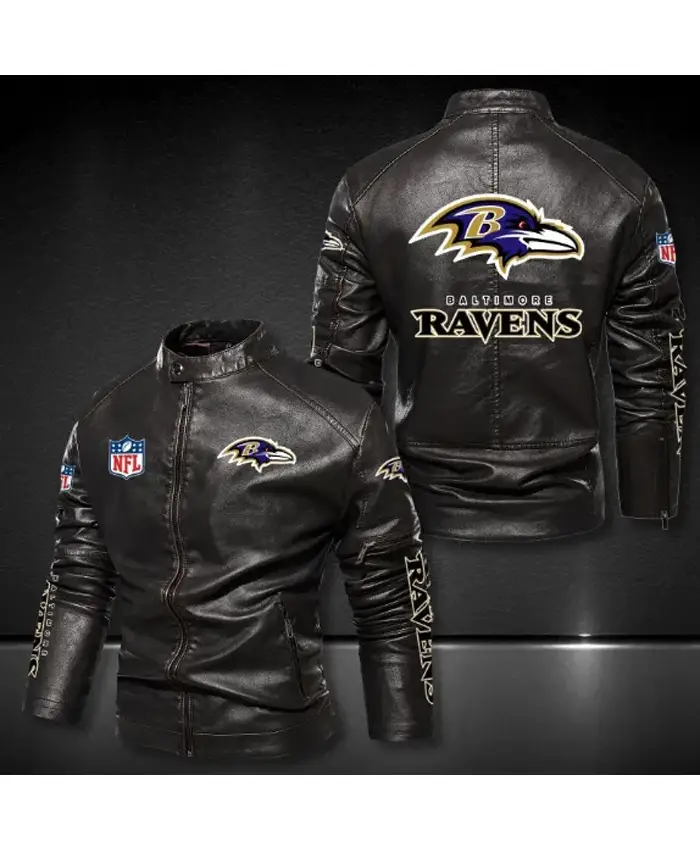 Giffy NFL Baltimore Ravens Motorcycle Leather Jacket