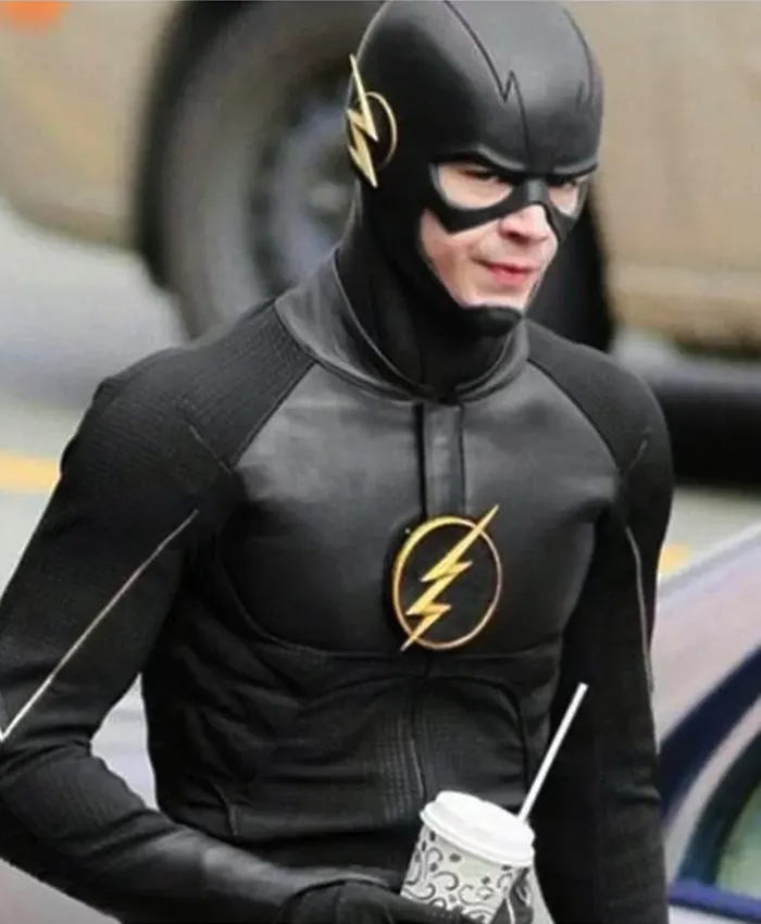 Grant Gustin TV Series The Flash Grant Gustin Barry Allen Costume Black Leather Jacket