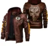 Green Bay Packers Brown Leather Jacket