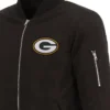 NFL Team Green Bay Packers Pro Line Black Full-Zip Bomber Lightweight Jacket