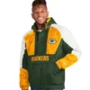 Green Bay Packers Pullover Quarter Zip Jacket For Sale