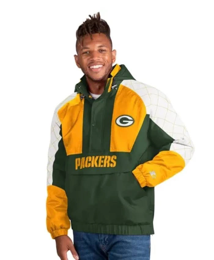 Green Bay Packers Pullover Quarter Zip Jacket For Sale