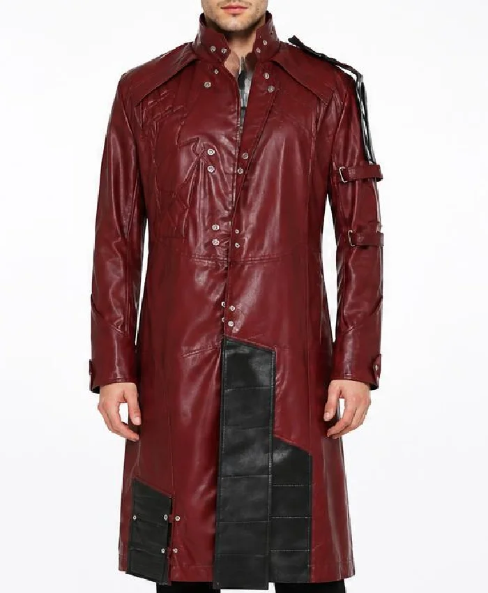 Guardian of the Galaxy Star Lord Brown Leather Coat Mens