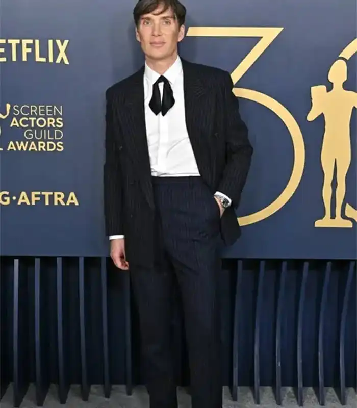 Guild Awards 2024 Cillian Murphy Black Striped Suit