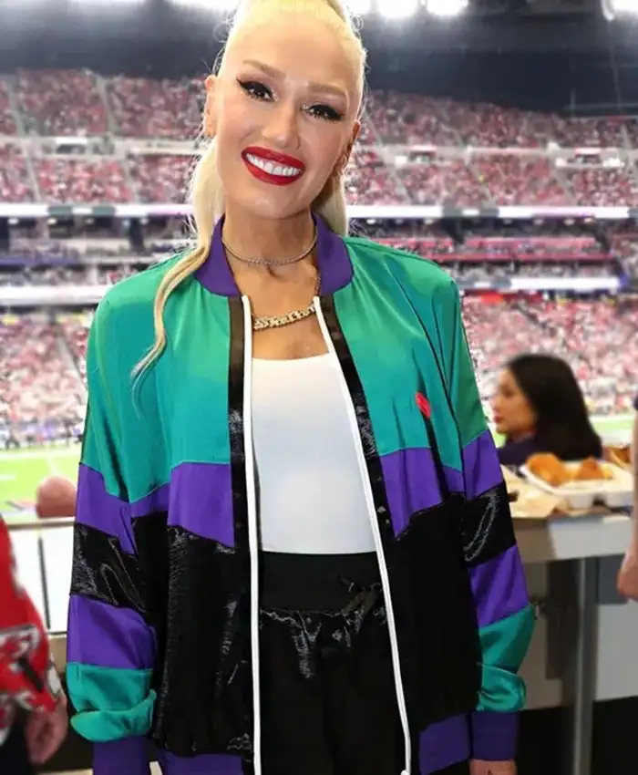 Gwen Stefani Dsquared2 Colour Block Vintage Bomber Jacket