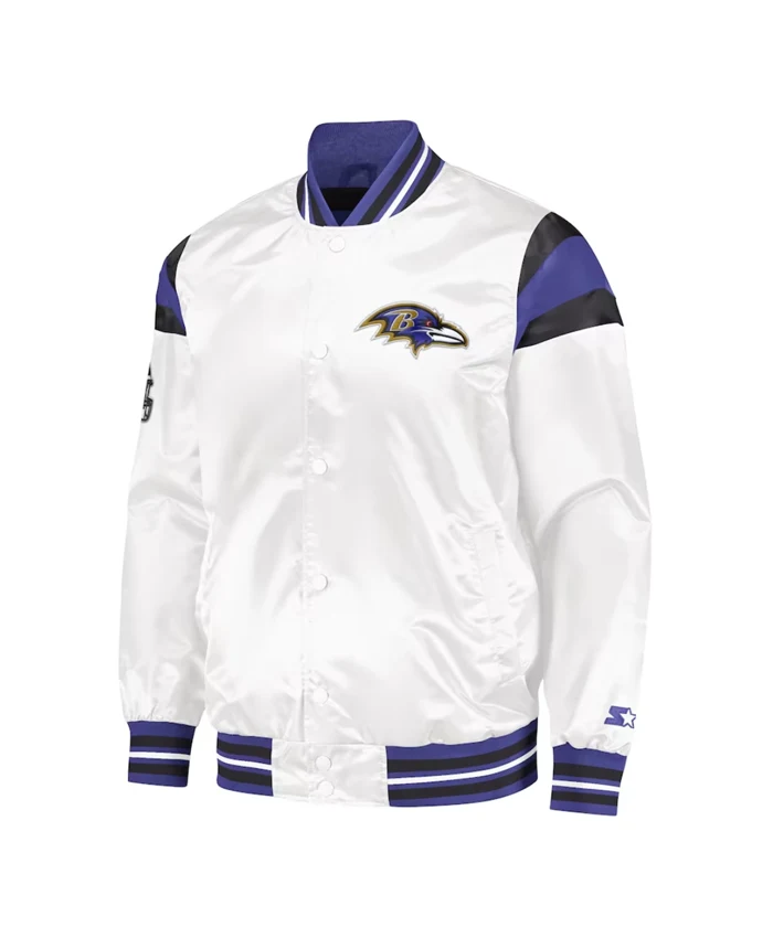 Hadley Baltimore Ravens Blue and White Bomber Jacket