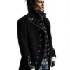 Halloween 2026 Johnny Depp Gothic Black Wool Coat for Mens