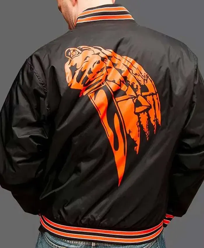 Halloween 78 Nylon Black Varsity Jacket - Image 2