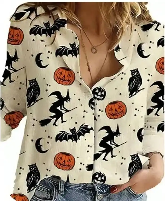 Halloween Spooky Print Shirt