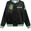 Halloween The Creepshow Retro Black Satin Bomber Varsity Jacket
