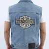 Harley Davidson Motorcycle Blue Denim Vest