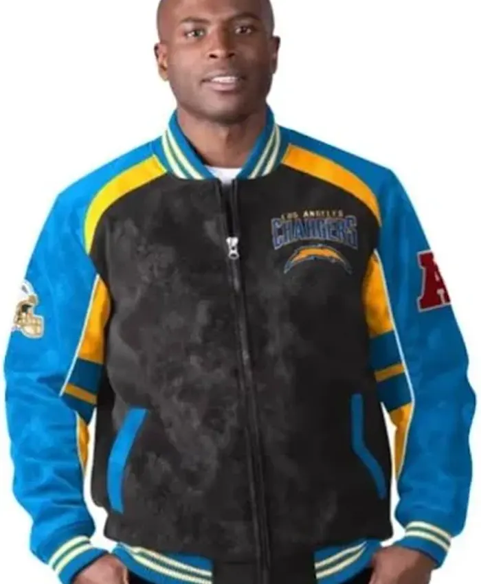 Hayden Los Angeles Chargers Full-Zip Suede Jacket