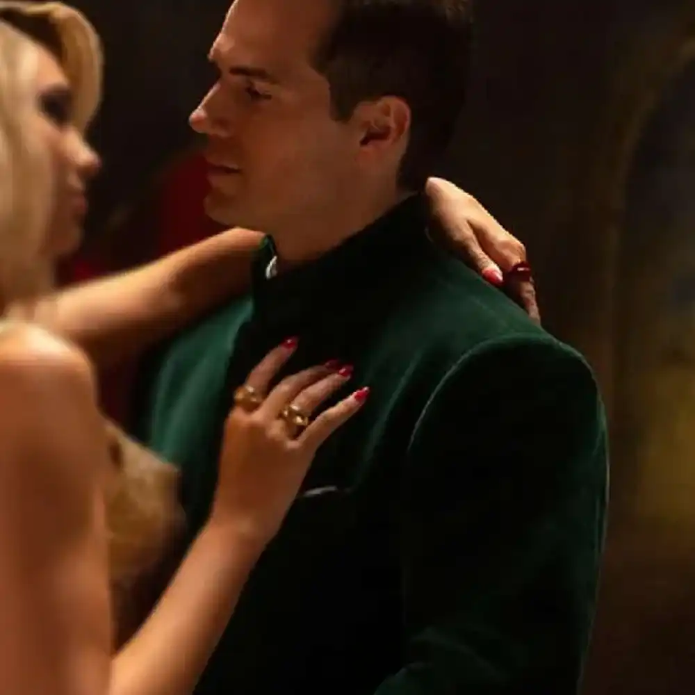 Henry Cavill Movie Argylle 2024 Green Velvet Coat For Men And Women