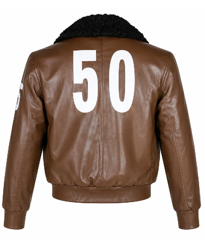 Hetalia Axis Powers America Alfred F Jones Brown Leather Bomber Jacket
